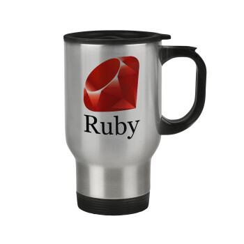 Ruby, Κούπα ταξιδιού ανοξείδωτη με καπάκι, διπλού τοιχώματος (θερμό) 450ml
