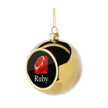 Ruby, Χριστουγεννιάτικη μπάλα δένδρου Χρυσή 8cm