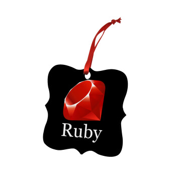 Ruby, Χριστουγεννιάτικο στολίδι polygon ξύλινο 7.5cm