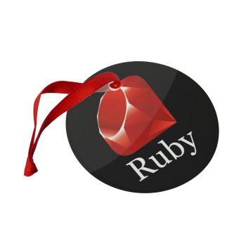 Ruby, Χριστουγεννιάτικο στολίδι γυάλινο 9cm