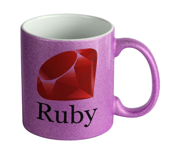 Ruby — Κούπα Μωβ Glitter που γυαλίζει, κεραμική, 330ml