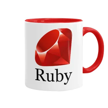 Ruby, Κούπα χρωματιστή κόκκινη, κεραμική, 330ml
