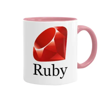 Ruby, Κούπα χρωματιστή ροζ, κεραμική, 330ml