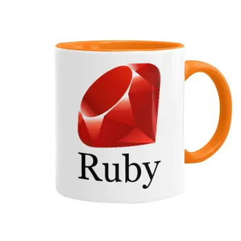 Ruby, Κούπα χρωματιστή πορτοκαλί, κεραμική, 330ml