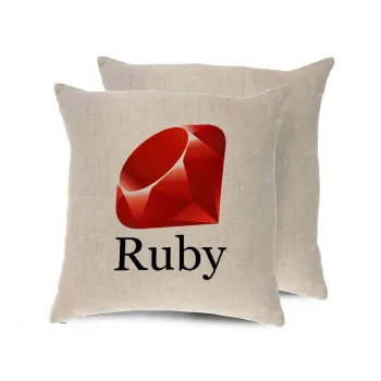 Ruby, Μαξιλάρι καναπέ ΛΙΝΟ 40x40cm περιέχεται το  γέμισμα