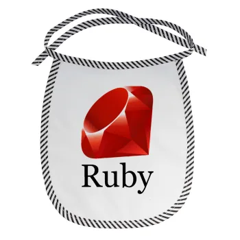 Ruby, Σαλιάρα μωρού αλέκιαστη με κορδόνι Μαύρη