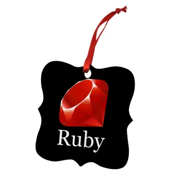 Ruby, Christmas ornament polygon wooden 7.5cm