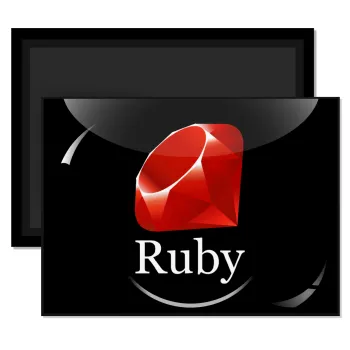 Ruby, Ορθογώνιο μαγνητάκι ψυγείου διάστασης 9x6cm