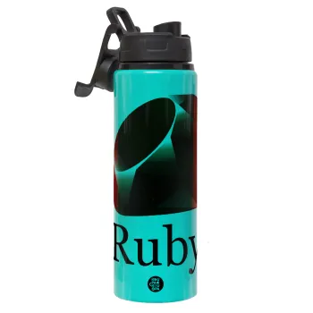 Ruby, Μεταλλικό παγούρι νερού με καπάκι ασφαλείας, αλουμινίου 850ml