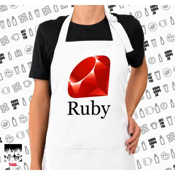Ruby, Ποδιά μακριά Σεφ ολόσωμη με τσέπες white (ΕΝΗΛΙΚΩΝ)