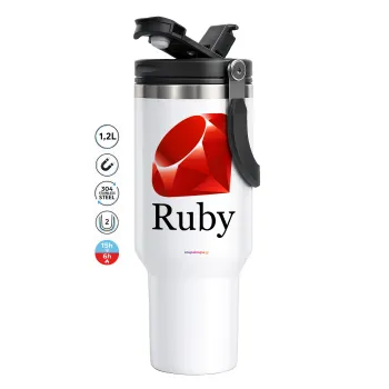 Ruby, Mega Stainless steel Tumbler with lid, double wall 1,2L