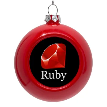 Ruby, Red Christmas tree ornament bauble 8cm