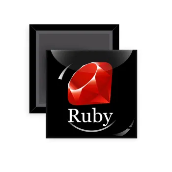 Ruby, Μαγνητάκι ψυγείου τετράγωνο διάστασης 5x5cm