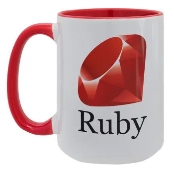 Ruby, Κούπα Mega 15oz, κεραμική Κόκκινη, 450ml