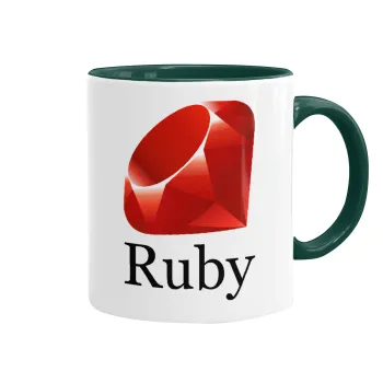 Ruby, Κούπα χρωματιστή πράσινη, κεραμική, 330ml