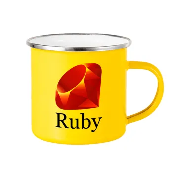 Ruby, Yellow Enamel Metallic Cup 360ml