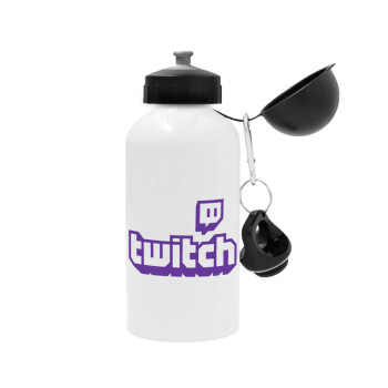 Twitch, Metal water bottle, White, aluminum 500ml
