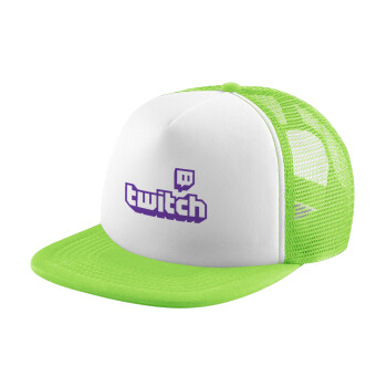 Twitch, Καπέλο Soft Trucker με Δίχτυ Πράσινο/Λευκό