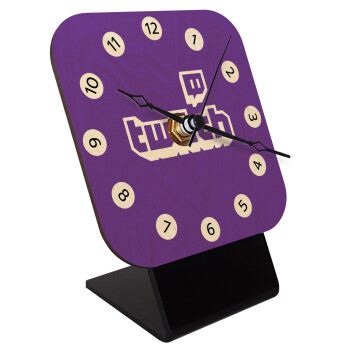 Twitch, Quartz Table clock in natural wood (10cm)