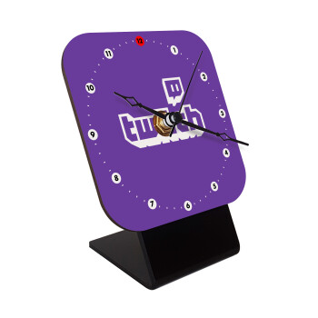 Twitch, Επιτραπέζιο ρολόι ξύλινο με δείκτες (10cm)