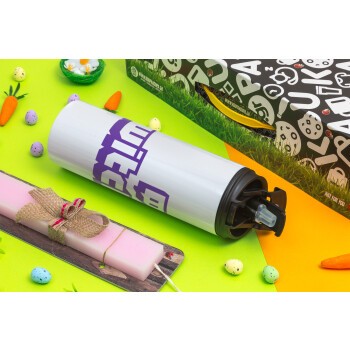 Twitch, Easter candle,Travel Tumbler 2 Lids, with metal straw & cleaning brush & aromatic flat candle (30cm) (PINK)