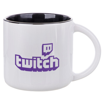 Twitch, Κούπα κεραμική 400ml Λευκή/Μαύρη