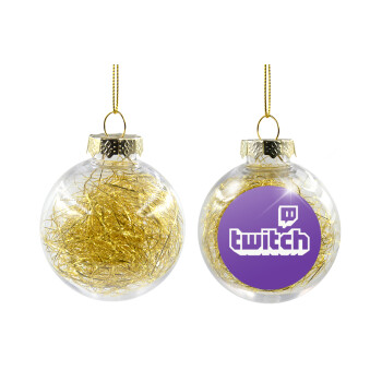 Twitch, Transparent Christmas tree ball ornament with gold filling 8cm
