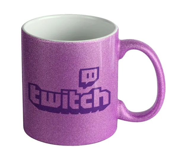 Twitch — Κούπα Μωβ Glitter που γυαλίζει, κεραμική, 330ml