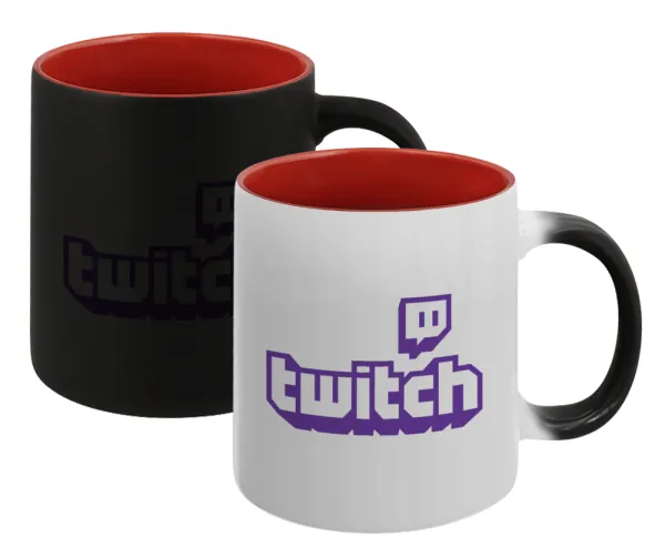 Twitch — Magic mug with red interior, ceramic, 330ml, changes colour with hot drinks