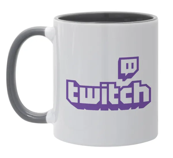 Twitch — Κούπα χρωματιστή γκρι, κεραμική, 330ml