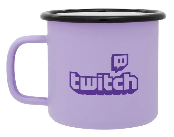 Twitch — Metal enamel mug, matte light pastel purple, 360ml