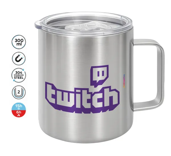 Twitch — Double-walled stainless steel mug 300ml with temperature-retaining lid