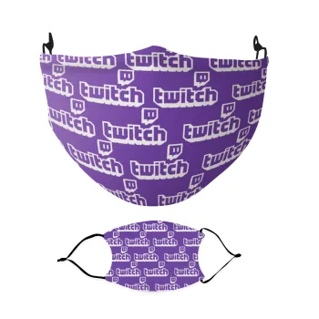 Twitch, Μάσκα υφασμάτινη Ενηλίκων πολλαπλών στρώσεων με υποδοχή φίλτρου