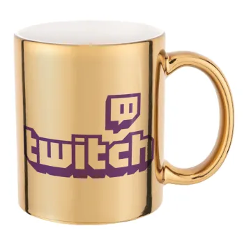Twitch, Κούπα κεραμική, χρυσή καθρέπτης, 330ml