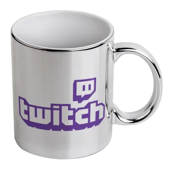 Twitch, Mug ceramic, silver mirror, 330ml