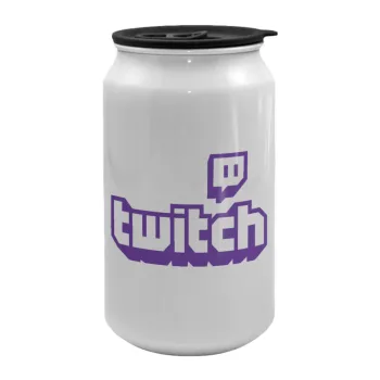 Twitch, Κούπα ταξιδιού μεταλλική με καπάκι (tin-can) 500ml