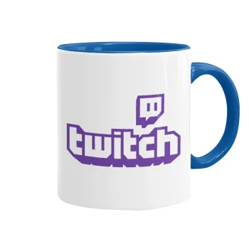 Twitch, Κούπα χρωματιστή μπλε, κεραμική, 330ml