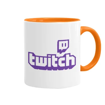 Twitch, Κούπα χρωματιστή πορτοκαλί, κεραμική, 330ml