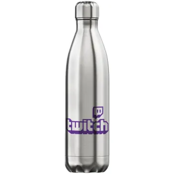 Twitch, Μεταλλικό παγούρι θερμός Inox (Stainless steel), διπλού τοιχώματος, 750ml
