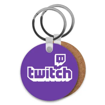 Twitch, Μπρελόκ Ξύλινο στρογγυλό MDF Φ5cm