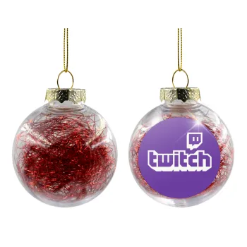 Twitch, Transparent Christmas tree ball ornament with red filling 8cm
