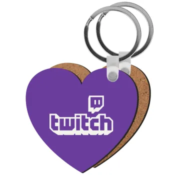 Twitch, Μπρελόκ Ξύλινο καρδιά MDF