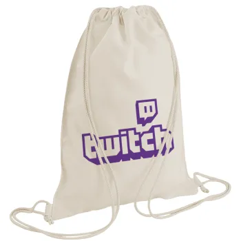 Twitch, Τσάντα πλάτης πουγκί GYMBAG natural (28x40cm)