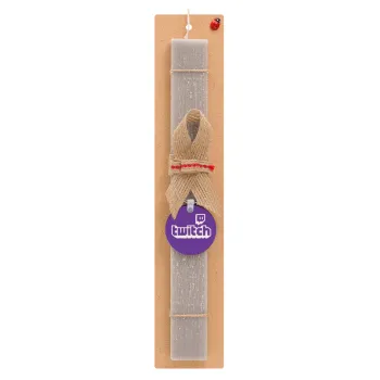 Twitch, Easter Set, wooden keychain & scented Easter candle flat (30cm) (GRAY)