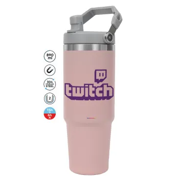 Twitch, Pink color, 890ml (30oz) stainless Steel Tumbler with Handle