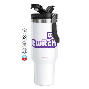 Twitch, Mega Stainless steel Tumbler with lid, double wall 1,2L