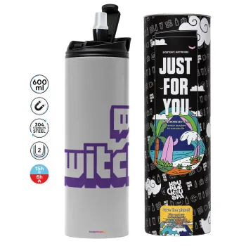 Twitch, Tumbler stainless steel GREY 600ml
