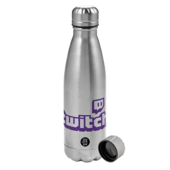 Twitch, Metallic water bottle, stainless steel, 750ml