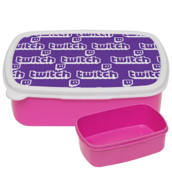 Twitch, ΡΟΖ παιδικό δοχείο φαγητού (lunchbox) πλαστικό (BPA-FREE) Lunch Βox M18 x Π13 x Υ6cm
