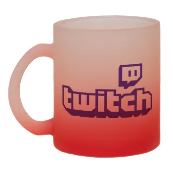 Twitch, Κούπα γυάλινη δίχρωμη με βάση το κόκκινο ματ, 330ml